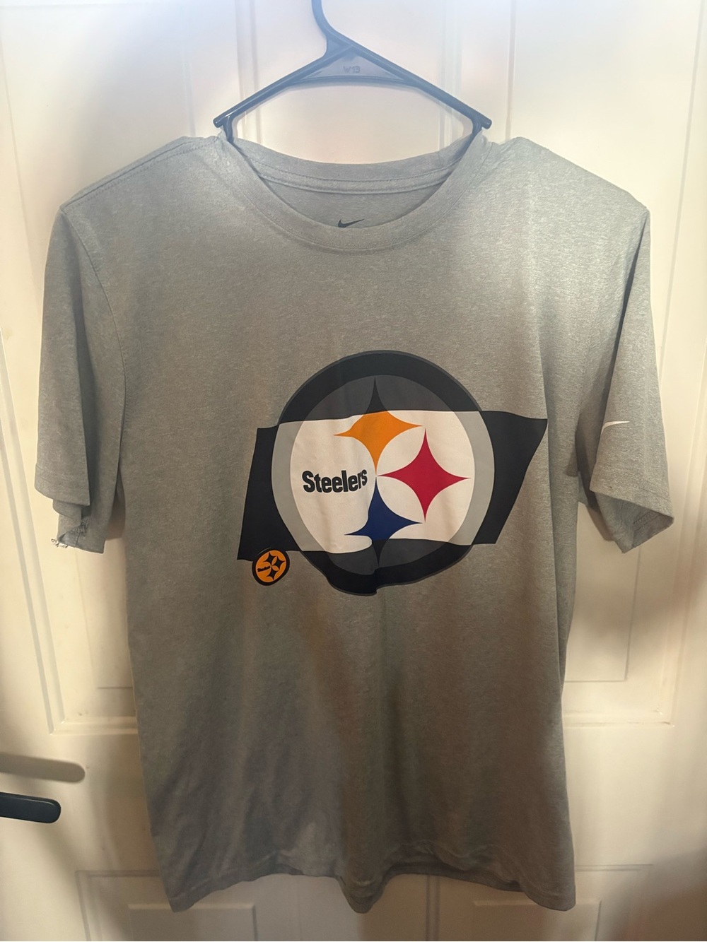 Nike Gray Pittsburgh Steelers Graphic Tee with Color Emblems